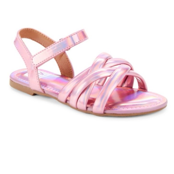 DV by Dolce Vita Girls Ceedee Iridescent Strappy Flat Sandals Size 4 NEW!!! 💕 - Picture 1 of 11